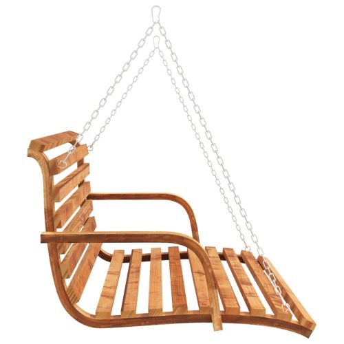 Swing Bench Solid Bent Wood with Teak Finish 91x130x58 cm