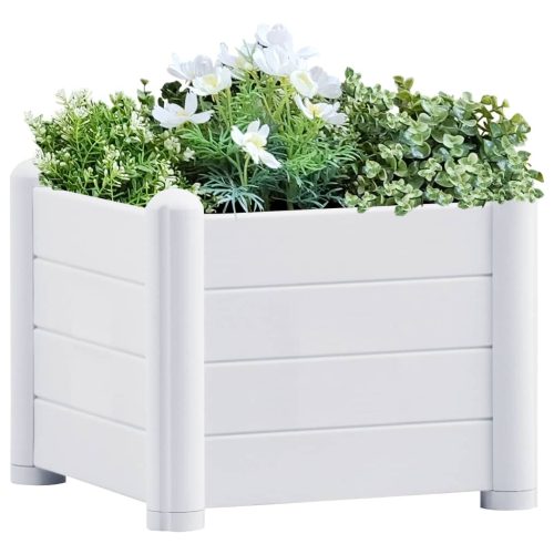 Garden Raised Bed PP – 43x43x35 cm, White