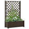 Garden Planter with Trellis PP – 100x43x142 cm, Mocha