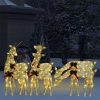 Christmas Reindeer Family 270x7x90 cm Mesh – Gold, 6