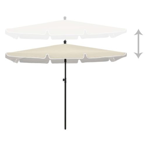 Garden Parasol with Pole 210×140 cm – Sand