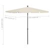 Garden Parasol with Pole 210×140 cm – Sand