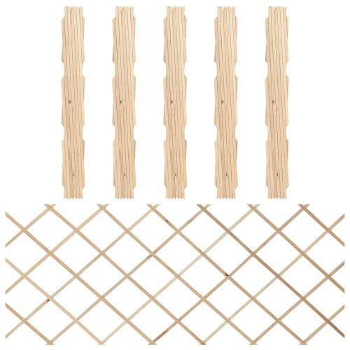 Trellis Fences 5 pcs Solid Firwood – 180×80 cm, Brown