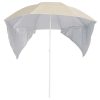 Beach Umbrella with Side Walls 215 cm – Sand