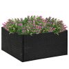 Garden Planter Poly Rattan – 80x80x40 cm, Black