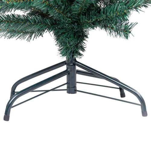 Slim Artificial Christmas Tree with Stand Green PVC – 150×43 cm, Without Flocked Snow