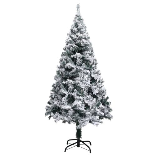 Artificial Christmas Tree with Flocked Snow Green PVC