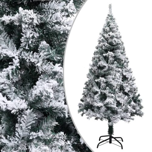 Artificial Christmas Tree with Flocked Snow Green PVC