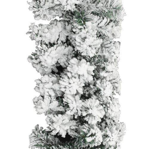 Christmas Garland with Flocked Snow Green PVC – 10 M