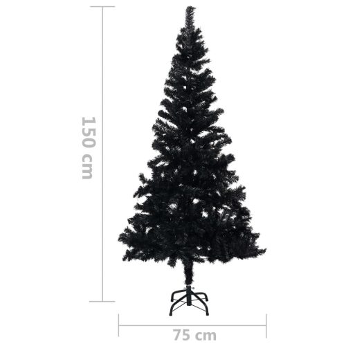 Artificial Christmas Tree with Stand PVC – 150×75 cm, Black