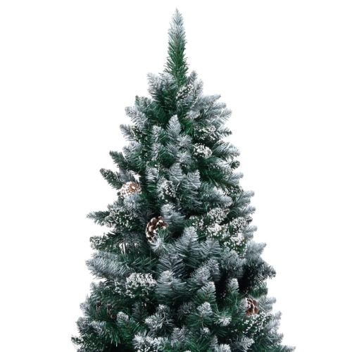 Artificial Christmas Tree with Pine Cones and White Snow