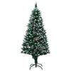 Artificial Christmas Tree with Pine Cones and White Snow – 150×93 cm