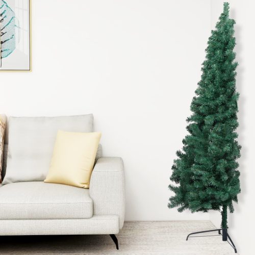 Artificial Half Christmas Tree with Stand PVC – 210×120 cm, Green