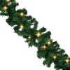 Christmas Garland with LED Lights Green PVC – 10 M