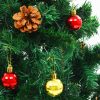 Artificial Christmas Tree with Baubles and LEDs Green – 150×75 cm