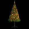 Artificial Christmas Tree with Baubles and LEDs Green – 180×90 cm