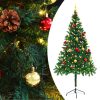 Artificial Christmas Tree with Baubles and LEDs Green – 180×90 cm