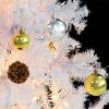 Artificial Christmas Tree with Baubles and LEDs White – 150×75 cm