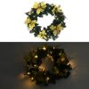 Christmas Wreath with LED Lights 60 cm PVC – Green and Gold