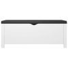 Storage Box with Cushion 105x40x45 cm Engineered Wood – White