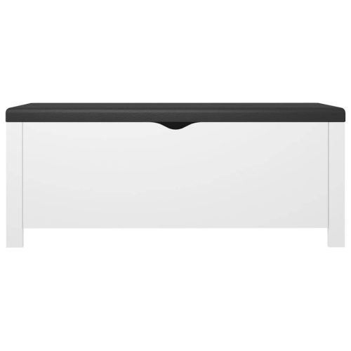 Storage Box with Cushion 105x40x45 cm Engineered Wood – White