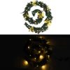 Christmas Garland with LED Lights Green 2.7 m PVC