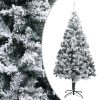 Artificial Christmas Tree with Flocked Snow Green PVC – 300×155 cm