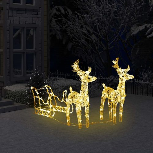 Reindeers & Sleigh Christmas Decoration LEDs Acrylic