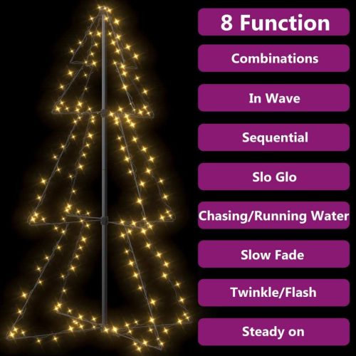 Christmas Cone Tree 160 LEDs Indoor and Outdoor – 120×78 cm