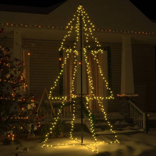 Christmas Cone Tree 160 LEDs Indoor and Outdoor – 220×120 cm, Warm White