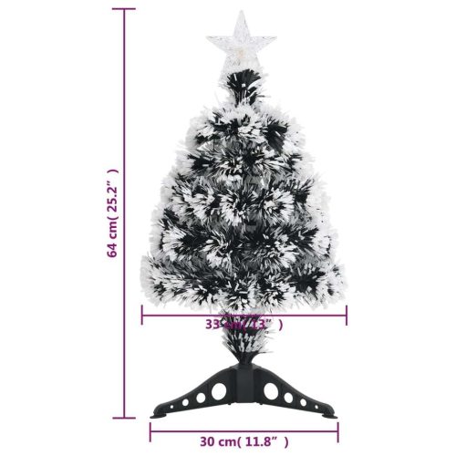 Christmas Tree with LEDs Green and White Fibre Optic – 64×33 cm