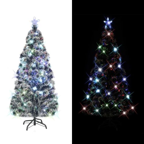 Christmas Tree with LEDs Green and White Fibre Optic – 150×70 cm