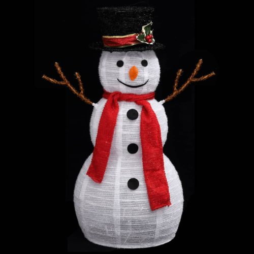 Decorative Christmas Snowman Figure with LED Luxury Fabric – 60 cm