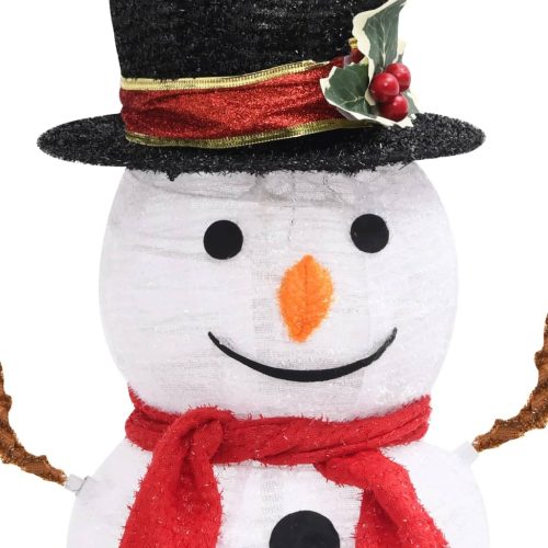 Decorative Christmas Snowman Figure with LED Luxury Fabric – 60 cm