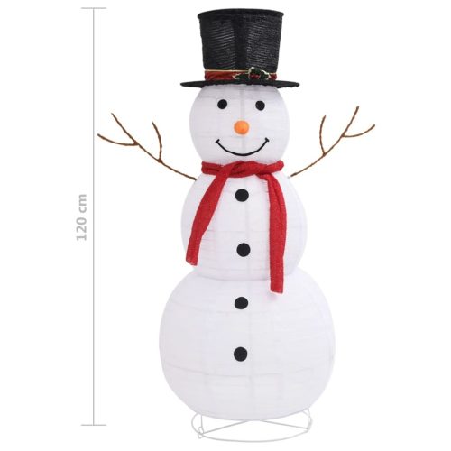 Decorative Christmas Snowman Figure with LED Luxury Fabric – 120 cm