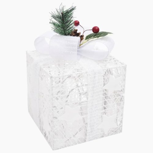 Decorative Christmas Gift Boxes 3 pcs Outdoor Indoor – White