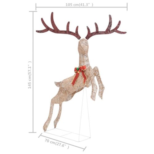 Flying Reindeer Christmas Decoration 120 LEDs – Gold