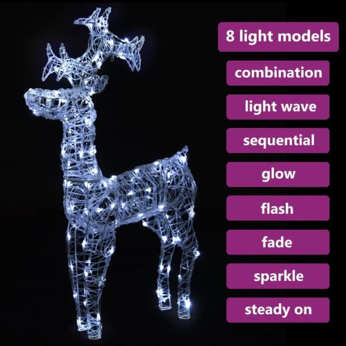 Reindeer Christmas Decoration 90 LEDs 60x16x100 cm Acrylic