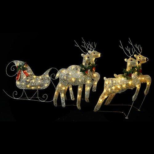 Reindeer & Sleigh Christmas Decoration 60 LEDs Outdoor