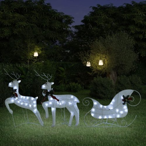 Reindeer & Sleigh Christmas Decoration 60 LEDs Outdoor – White, 2