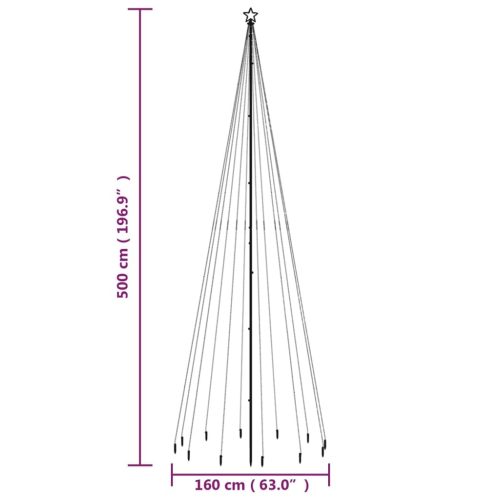 Christmas Tree with Spike LEDs – 500×160 cm, Warm White