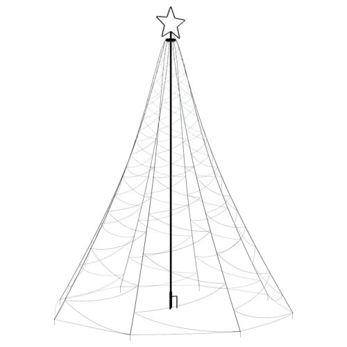 Christmas Tree with Metal Post LEDs – 500×160 cm, Cold White