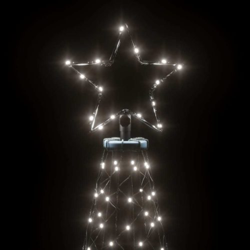 Christmas Tree with Metal Post LEDs – 500×160 cm, Cold White