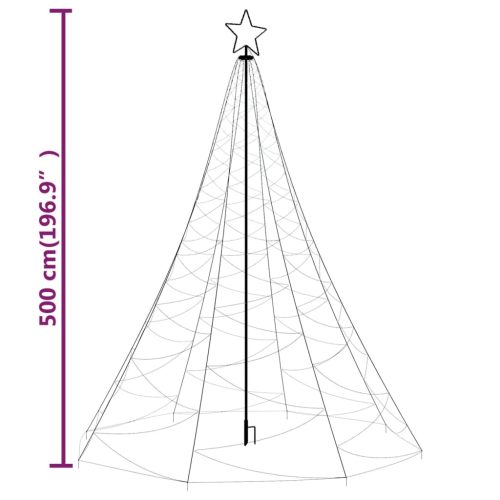 Christmas Tree with Metal Post LEDs – 500×160 cm, Cold White