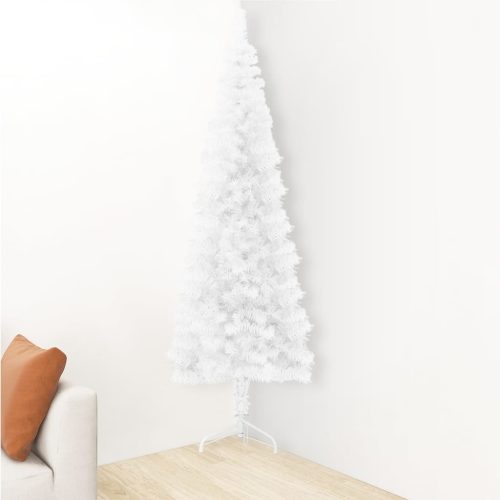 Slim Artificial Half Christmas Tree with Stand – 120×40 cm, White