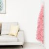 Slim Artificial Half Christmas Tree with Stand – 120×40 cm, Pink