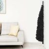 Slim Artificial Half Christmas Tree with Stand – 210×56 cm, Black