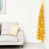 Slim Artificial Half Christmas Tree with Stand – 150×45 cm, Gold