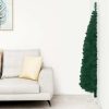 Slim Artificial Half Christmas Tree with Stand – 180×49 cm, Green