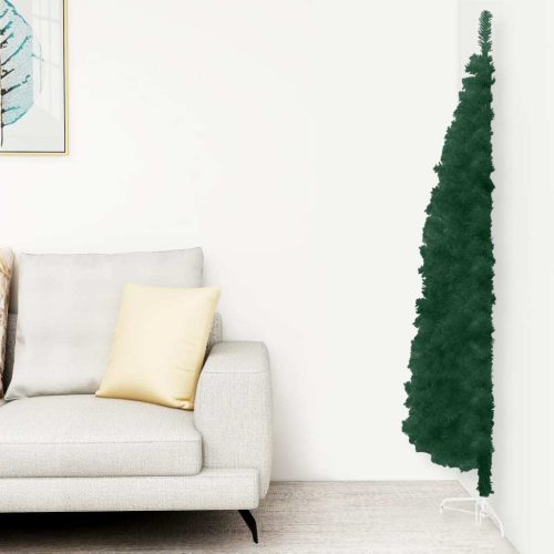 Slim Artificial Half Christmas Tree with Stand – 180×49 cm, Green